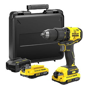 Parafusadeira/Furadeira 1/2" 2 Baterias 2Ah 20V Max* 60Nm Brushless Fatmax com Maleta Stanley SBD710D2K-BR