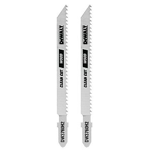 Lâmina de Serra Tico-Tico para Corte Limpo e Acabamento Fino em Madeira Encaixe T 10TPI x 4'' 2 Peças Dewalt DW3760H2