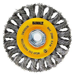 Escova de Aço Trançada para Esmerilhadeira 4'' x M14 Dewalt DW4930M