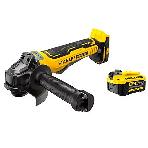 Kit Esmerilhadeira Angular 4.1/2” com 1 Bateria 20V Max* 4Ah Brushless Fatmax Stanley SBG700 (Sem Carregador)