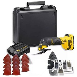 Multi Ferramenta Oscilante à Bateria 20V Max* Fatmax com 1 Bateria 2Ah e Carregador + 9 Acessórios Stanley SCT500D1K-BR