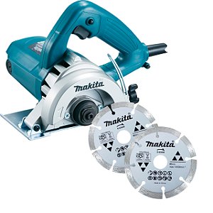 Serra Mármore 110mm 1300W com 2 Discos Diamantados Makita 4100NH3ZX2