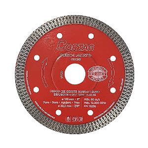 Disco Diamantado Turbo para Porcelanato 5'' Polegadas 125mm x 22,2mm Best Quality Cortag 62141