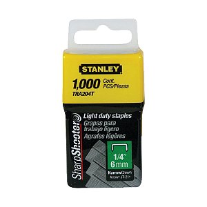 Grampo para Grampeador 1/4" 6mm 1000 Peças Stanley TRA204T