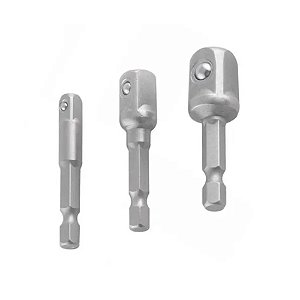 Jogo de Adaptador de Soquete para Parafusadeira 1/4'' x Medidas 1/4'' 3/8'' 1/2'' com 3 Peças Lotus 2772