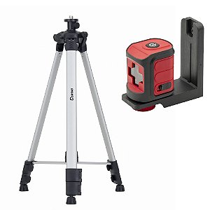 Nível a Laser 2 Linhas Verde até 30 Metros Cortag + Tripé em Alumínio 1,20m Cortag