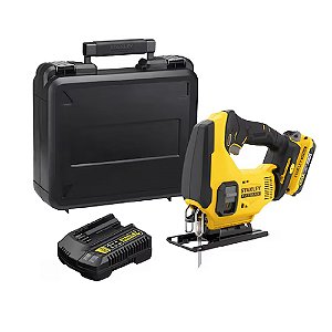 Serra Tico-Tico a Bateria 20V 2Ah Max* Carregador Bivolt e Maleta Stanley SCJ600D1K-BR