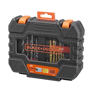 Jogo de Brocas e Bits com 31 Peças Maleta Black+Decker A7233-XJ
