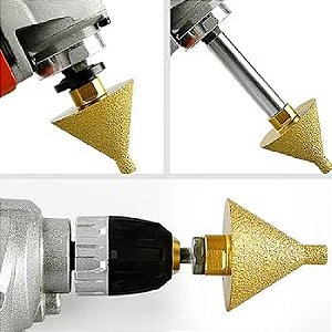 Fresa Broca Diamantada Cônica Tipo Chanfro M14 9 a 50mm Lotus 1353