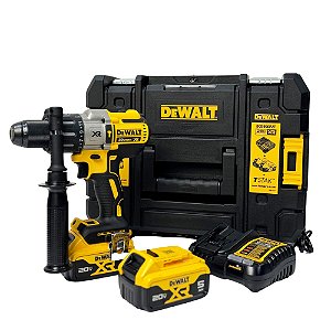 Parafusadeira Furadeira de Impacto 20V Max* 2 Baterias 5Ah XR Brushless 95Nm Maleta Tstak DeWalt DCD996P2T-BR
