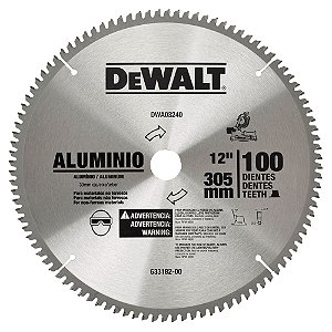 Disco Lâmina de Serra para Alumínio 12 Polegadas 305mm x 30mm x 100 Dentes DeWalt DWA03240