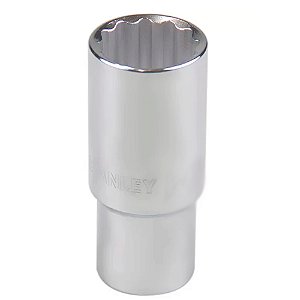 Soquete Longo Estriado Aço Cr-V Cromado 1/2'' 28mm Stanley 4-86-436