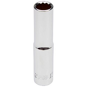 Soquete Longo Estriado Aço Cr-V Cromado 1/2'' 14mm Stanley 4-86-422