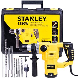 Martelete Perfurador Rompedor Sds Plus 3,5J 1250W com Kit 9 Peças Stanley STHR1232K