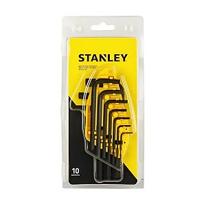 Jogo de Chave Allen 1/16” a 3/8” em Polegada 10 Peças Stanley 69-254