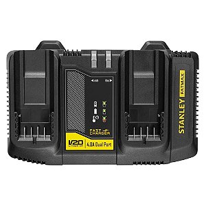 Carregador Rápido de Bateria 20V Duplo 4Ah Bivolt Stanley V20 SC402-BR