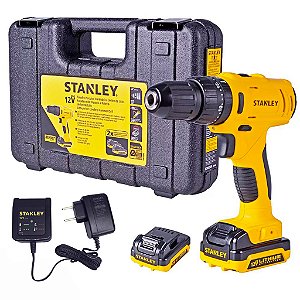 Parafusadeira/Furadeira de Impacto 3/8'' 2 Baterias 12V Max Lítio 1,5Ah e Maleta Stanley SCH121S2K