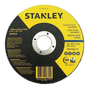 Disco de Corte de Metais e Aço Inox 115mm x 3mm x 22,23mm Stanley STA4521SF
