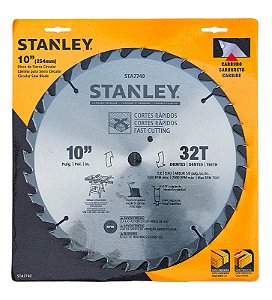 Disco Lâmina de Serra Circular para Madeira 10 Polegadas 254mm x 16mm 32 Dentes Stanley STA7740