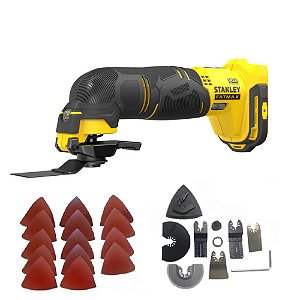 Multi Ferramenta Oscilante à Bateria 20V Max* Fatmax + 9 Acessórios Stanley SCT500B-B3 (Sem Bateria e Sem Carregador)