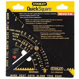 Esquadro Ajustável Premium Alumínio 8 Polegadas 276 x 171,5mm Quick Square® Stanley 46-053