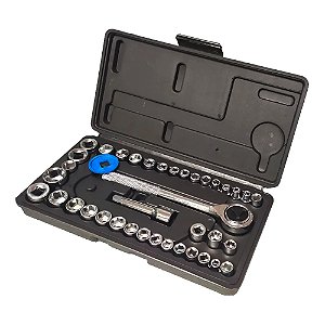 Jogo de Soquetes Sextavado com Chave Catraca e Extensor 40 Peças Lotus 3298
