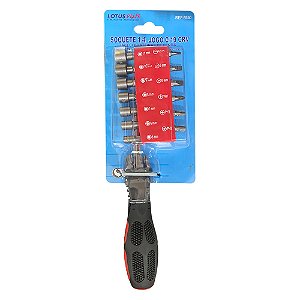 Jogo de Chave Bits e Soquetes 1/4" Crv 19 Peças Lotus 5550