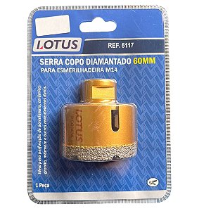 Serra Copo Diamantada 60mm para Esmerilhadeira Porcelanato Lotus 5117