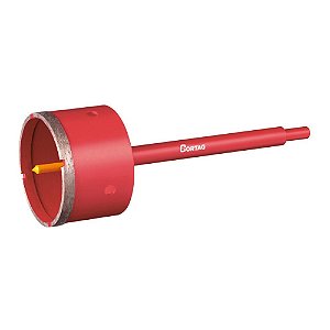 Serra Copo Diamantada 85mm com Haste e Pino Guia Cortag