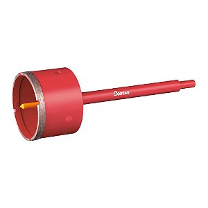 Serra Copo Diamantada 80mm com Haste e Pino Guia Cortag
