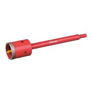 Serra Copo Diamantada 45mm com Haste e Pino Guia Cortag