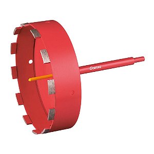 Serra Copo Diamantada 200mm com Haste e Pino Guia Cortag