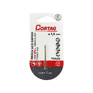 Broca Aço Rápido para Metais 1,5mm Cortag 62430