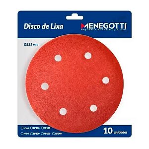 Kit com 10 Lixas Grão 180 Lixadeira Girafa MLP710H / MLP750 225mm Menegotti