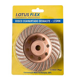 Disco Diamantado de Desbaste Rebolo Turbo 4.1/2" 115mm x M14 Lotus 3450