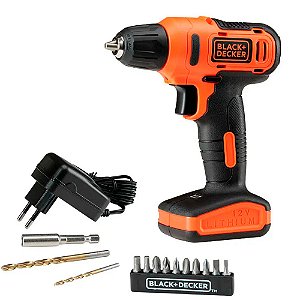 Parafusadeira/Furadeira 3/8" 12V Máx Íon de Lítio com 13 Acessórios Black+Decker LD12S-BR