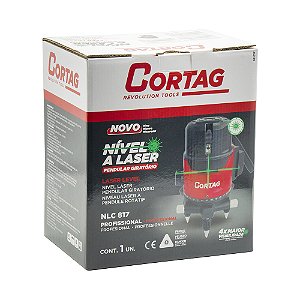 Nível a Laser à com 2 Baterias 360º 5 Linhas Verde 15 Metros com Maleta Cortag NLC817
