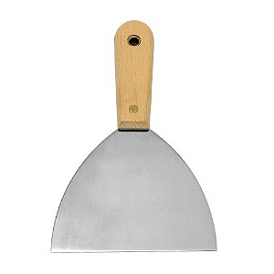 Espátula Multiuso de Aço Inox Cromado com Cabo de Madeira 5'' 12cm Lotus 6868