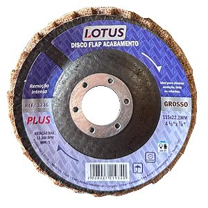 Disco Flap de Acabamento 115mm x 22,2mm x Grão Grosso Lotus 1236