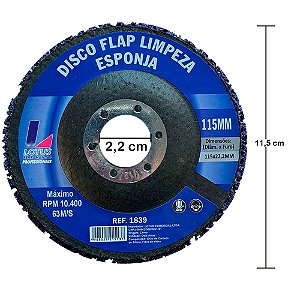 Disco Flap Roxo de Limpeza Removedor Esponja 115mm x 22,2mm Lotus 1839