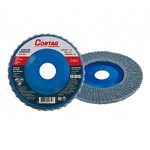 Disco Flap Óxido de Zircônio de Desbaste Base Reta de Plástico 4.1/2" Grão 60 Cortag 61653