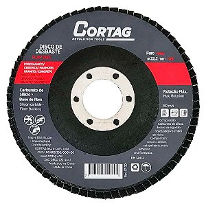 Disco Flap de Desbaste para Porcelanato 4.1/2" 115mm Grão 60 Cortag 62048