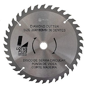 Disco Lâmina de Serra Circular para Madeira 7.1/4" 180mm x 20mm 36 Dentes Lotus 3921