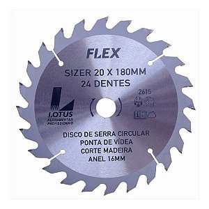 Disco Lâmina de Serra Circular para Madeira 7.1/4" 180mm x 20mm 24 Dentes Lotus 8658
