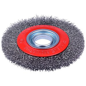 Escova Circular de Aço para Moto Esmeril 6 Polegadas x 1/2'' Aço Ondulado Lotus 6600