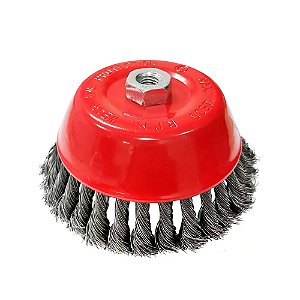 Escova de Aço Entraçado Circular Tipo Taça 75mm x M14 Lotus 6630