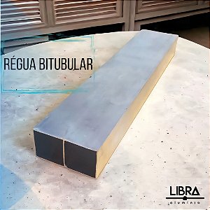Régua de Alumínio Bitubular para Pedreiro 5,08cm x 2,54cm Libra