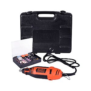 Micro Retífica 180W 5 Velocidades Maleta com 113 Acessórios Black+Decker RT18KA