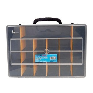 Maleta Organizadora Plástica 21 Divisórias 29cm x 6,5cm x 36cm Lotus 7011