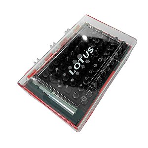 Jogo de Bits com Estojo e Adaptador Magnético 61 Peças 25mm Lotus 2815
